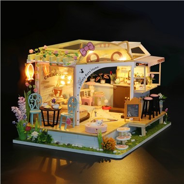 Dollhouse Bach DIY Cit Tŷ Ystafell Greadigol gyda Dodrefn